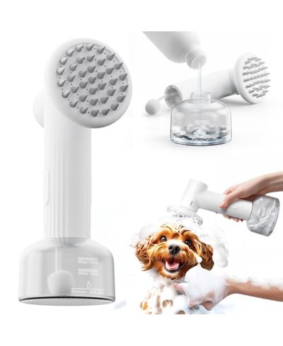 Автоматическая пенная щетка для чистки домашних животных ARONKL Automatic Foaming Rechargeable Pet Bath Brush with Soft Silicone Bristles