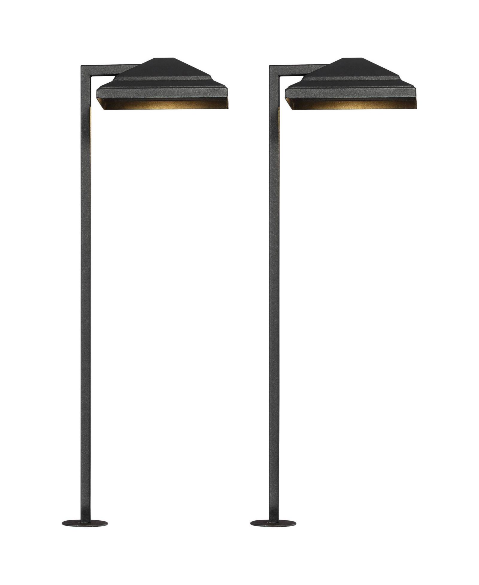 John Timberland High Modern Outdoor Landscape Path Lights Porch House Exterior Set of 2 LED Bulb Textured  Finish Metal