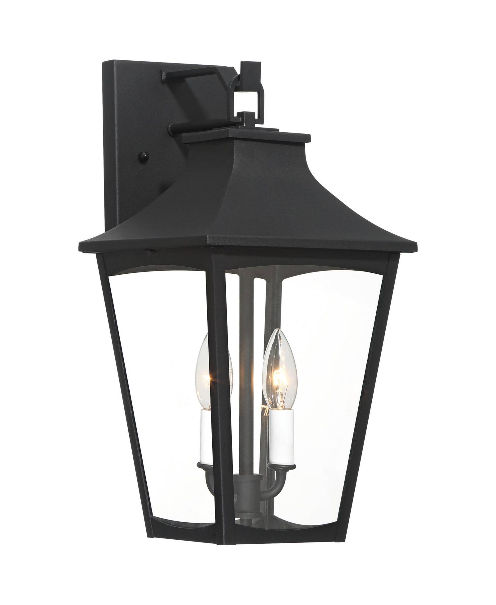 John Timberland Tagua High Textured Black 2-Light Outdoor Wall Lantern Light