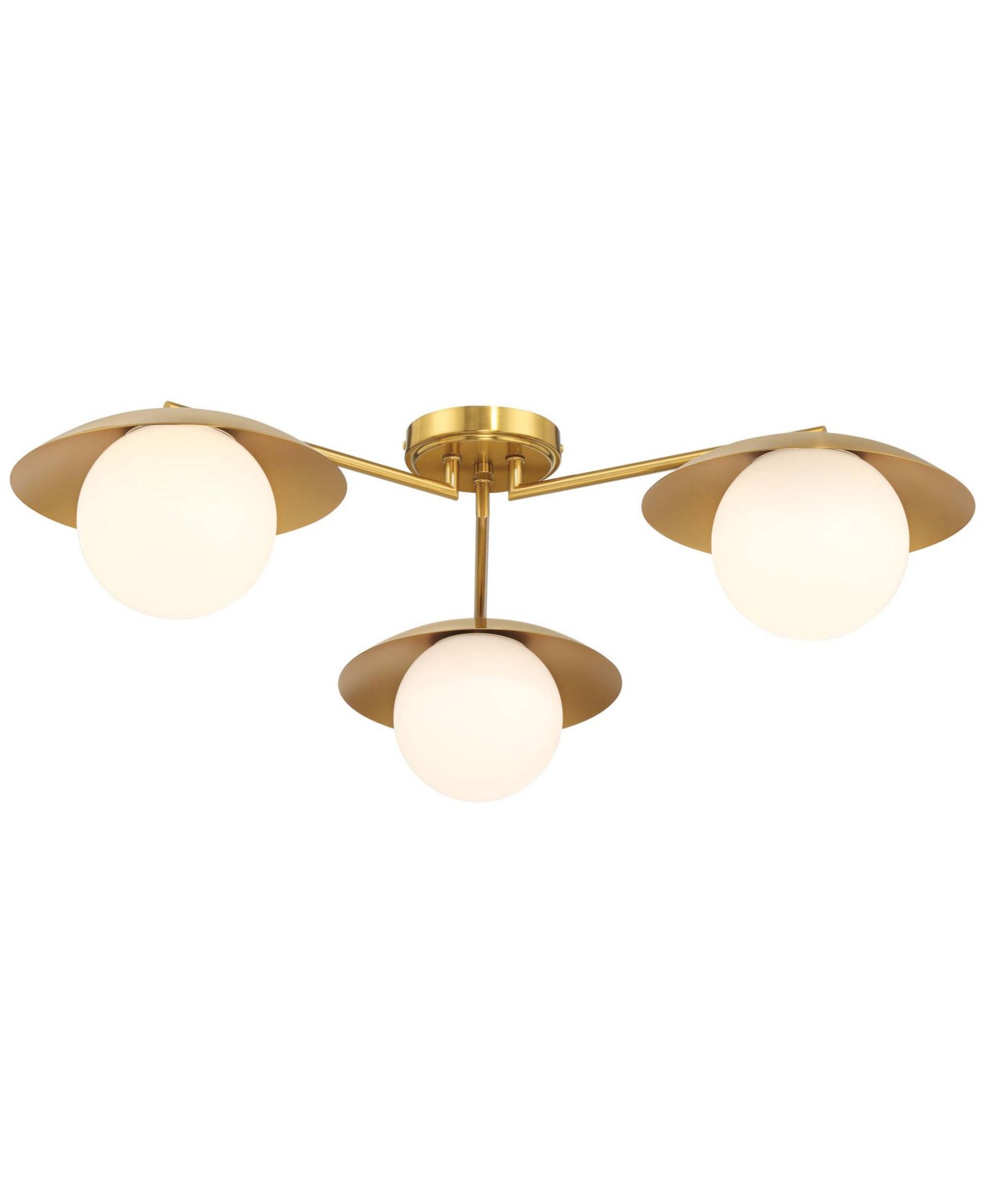 Possini Euro Design Потолочный светильник Casoria Wide Brass Gold Opal, 3 лампы
