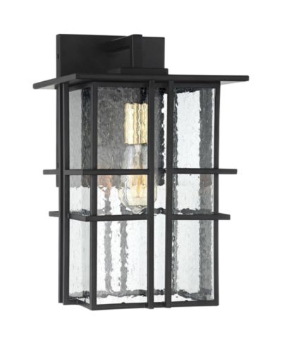Possini Euro Design современный настенный светильник Arley для улицы с геометрической черной рамой и стеклом Seedy