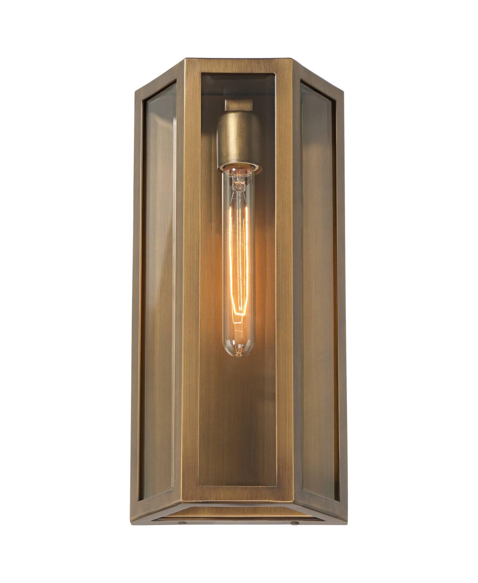 John Timberland Cecily High Aged Brass Indoor/Outdoor Wall Light