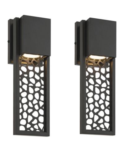 Набор из 2 уличных настенных светильников Possini Euro Design Miele LED Matte Metal