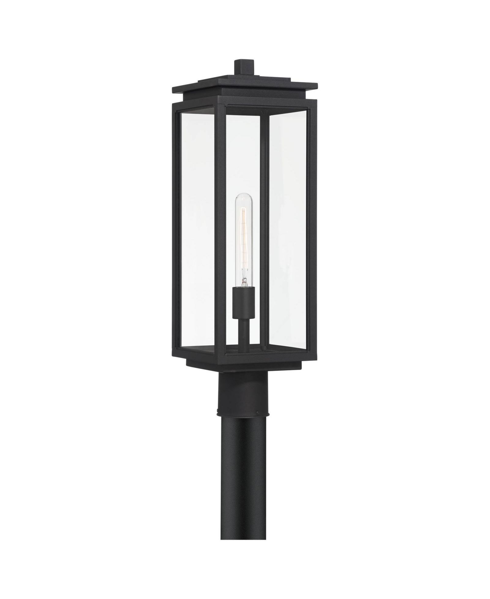 Possini Euro Design Atkins  High Modern Outdoor Post Light Fixture Pole Porch Edison Bulb Matte Die Cast Metal