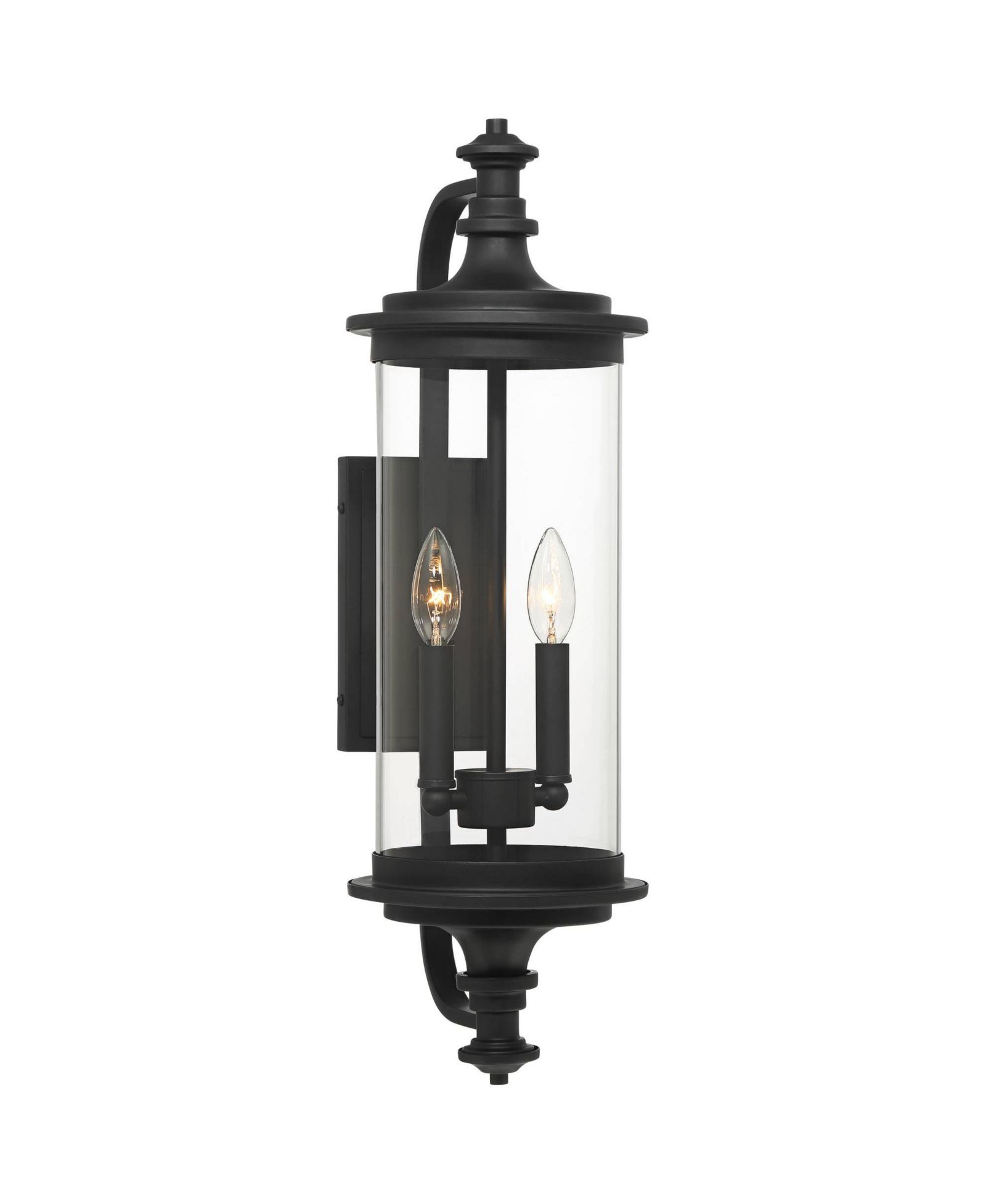 Possini Euro Design Medici Modern Outdoor Wall Light Fixture Black Metal  Clear Glass for Post Exterior Barn Deck House Porch Yard Patio Home