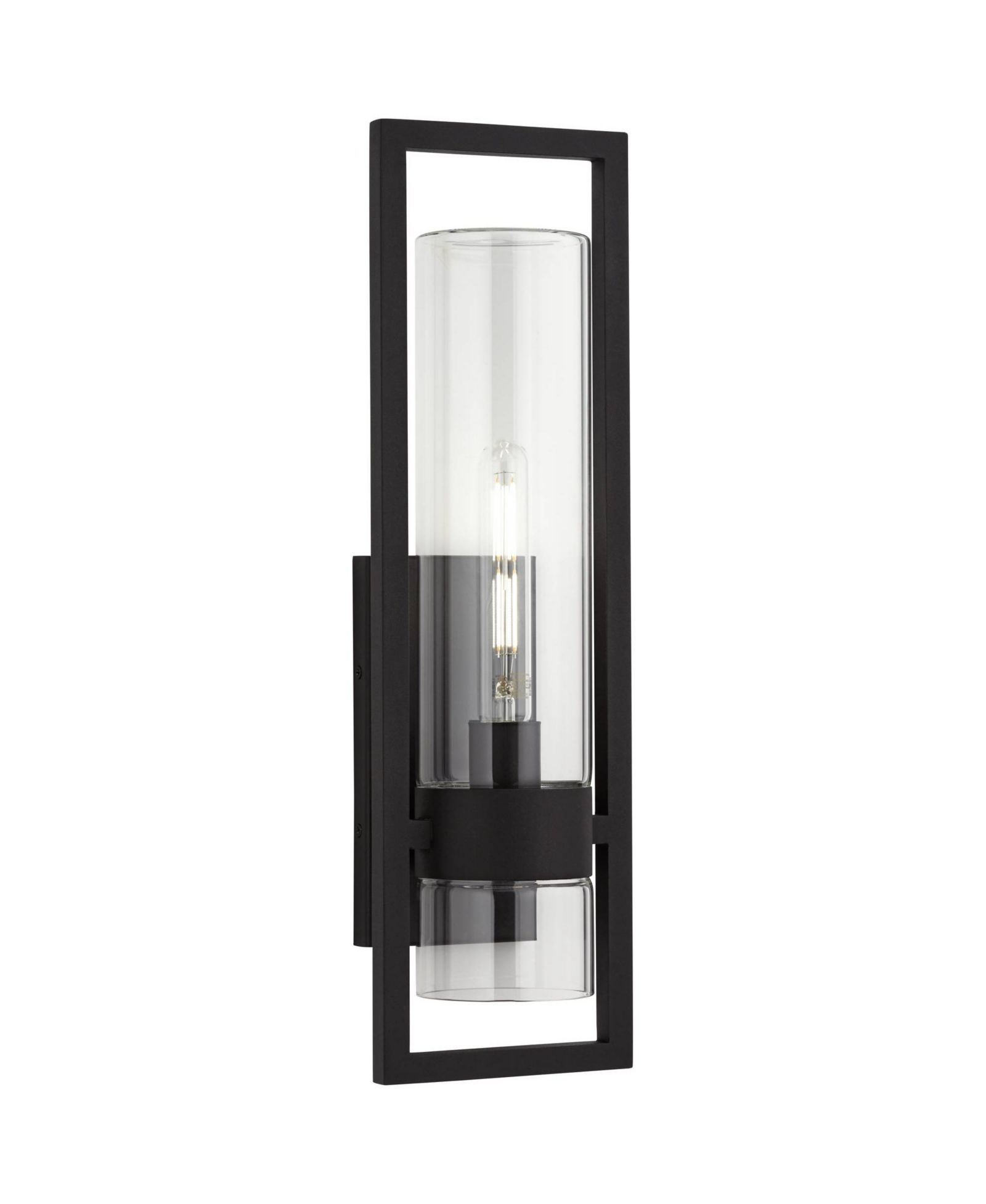 Уличный настенный светильник Possini Euro Design Reed High Modern Weatherproof Sand Finish Glass Shade