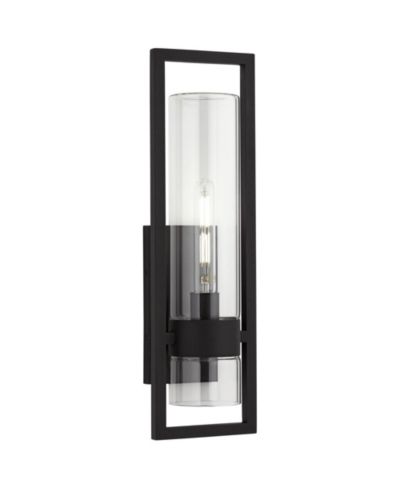 Уличный настенный светильник Possini Euro Design Reed High Modern Weatherproof Sand Finish Glass Shade