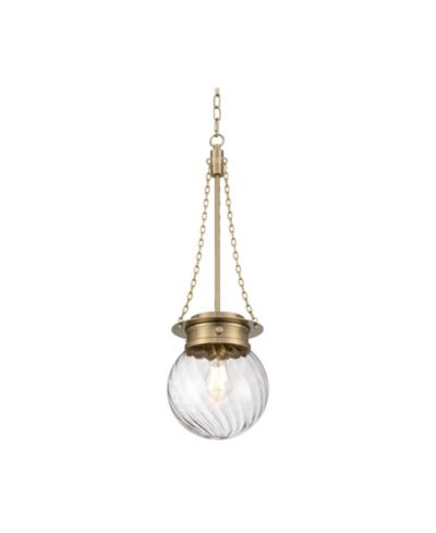 Possini Euro Design Catherine  Satin Brass Twist Glass Mini Pendant Light