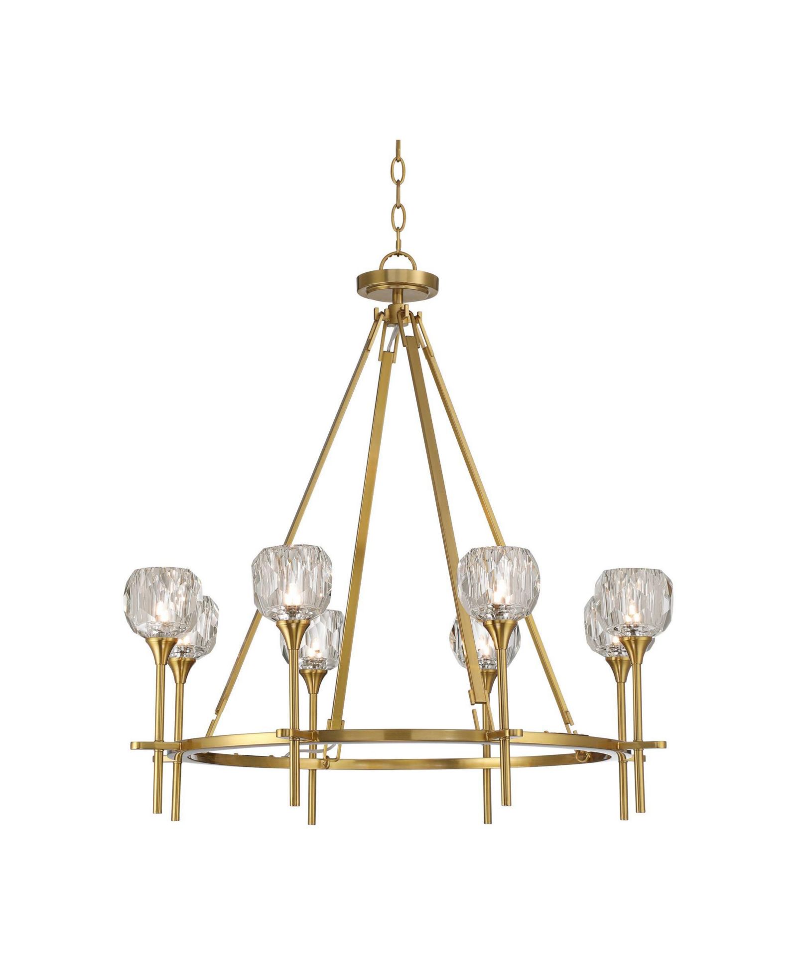 Люстра Possini Euro Design Francie Soft Gold Ring Wide Modern Clear Crystal Glass 8-Light