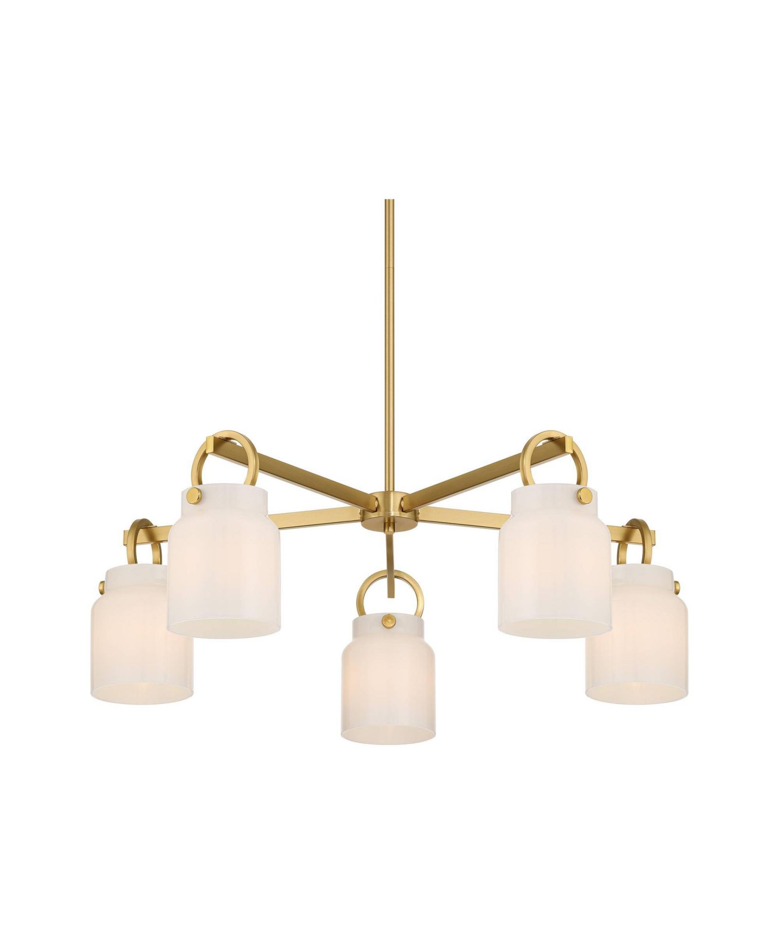 Possini Euro Design Evora  Brass and Opal Glass 5-Light Chandelier