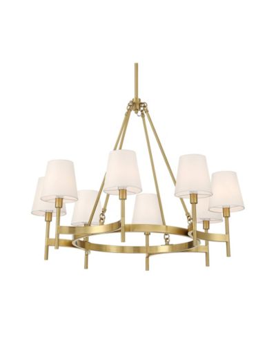 Possini Euro Design Greta  Brass 8-Light Shade Chandelier