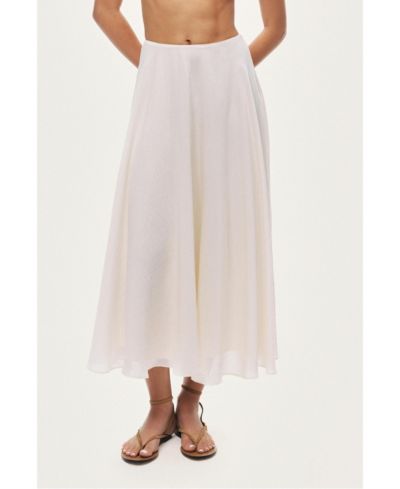 NOCTURNE Women's Flowy High-Waisted Midi Skirt