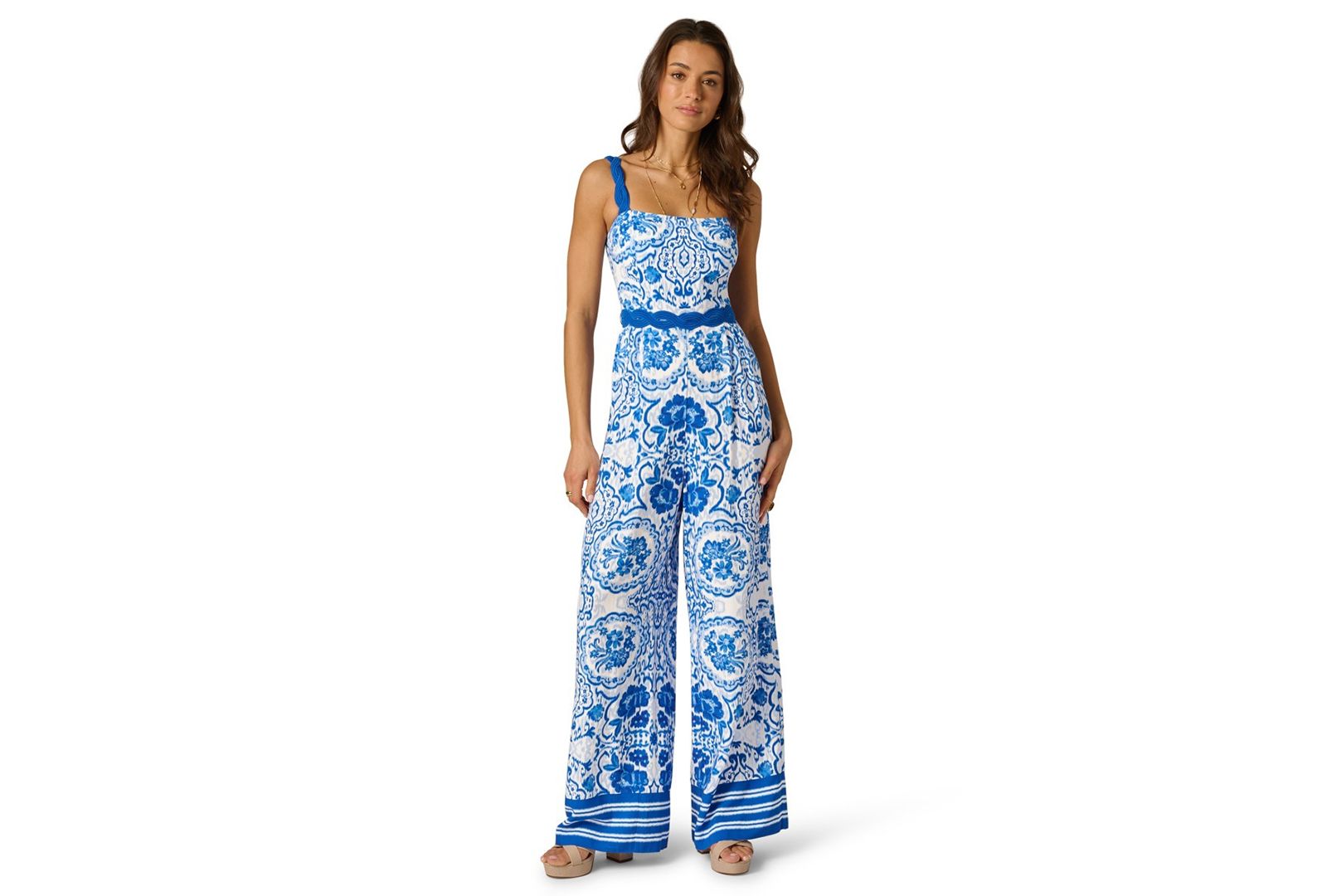 Adrianna Women's Printed Square Neck Jumpsuit