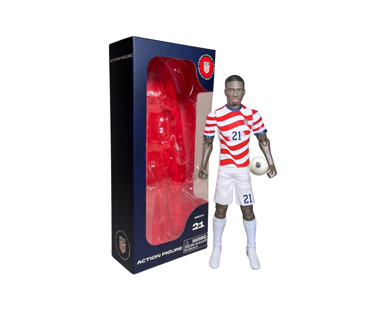 Banbo Toys Tim Weah USMNT Sockers 8" Articulated Collectible Action Figure, Ages 14+