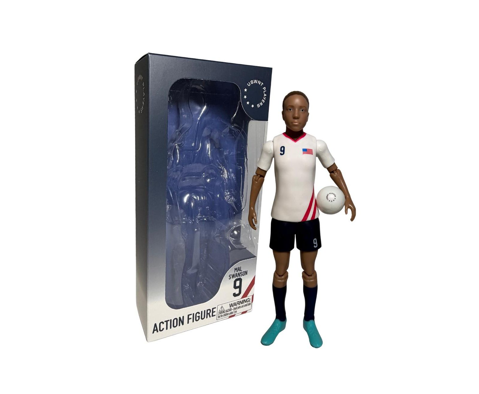 Banbo Toys Officially Licensed Mallory Swanson USWNT 10-Point Articulation 8" Action Figure, 2-Piece, 14 Years & Up