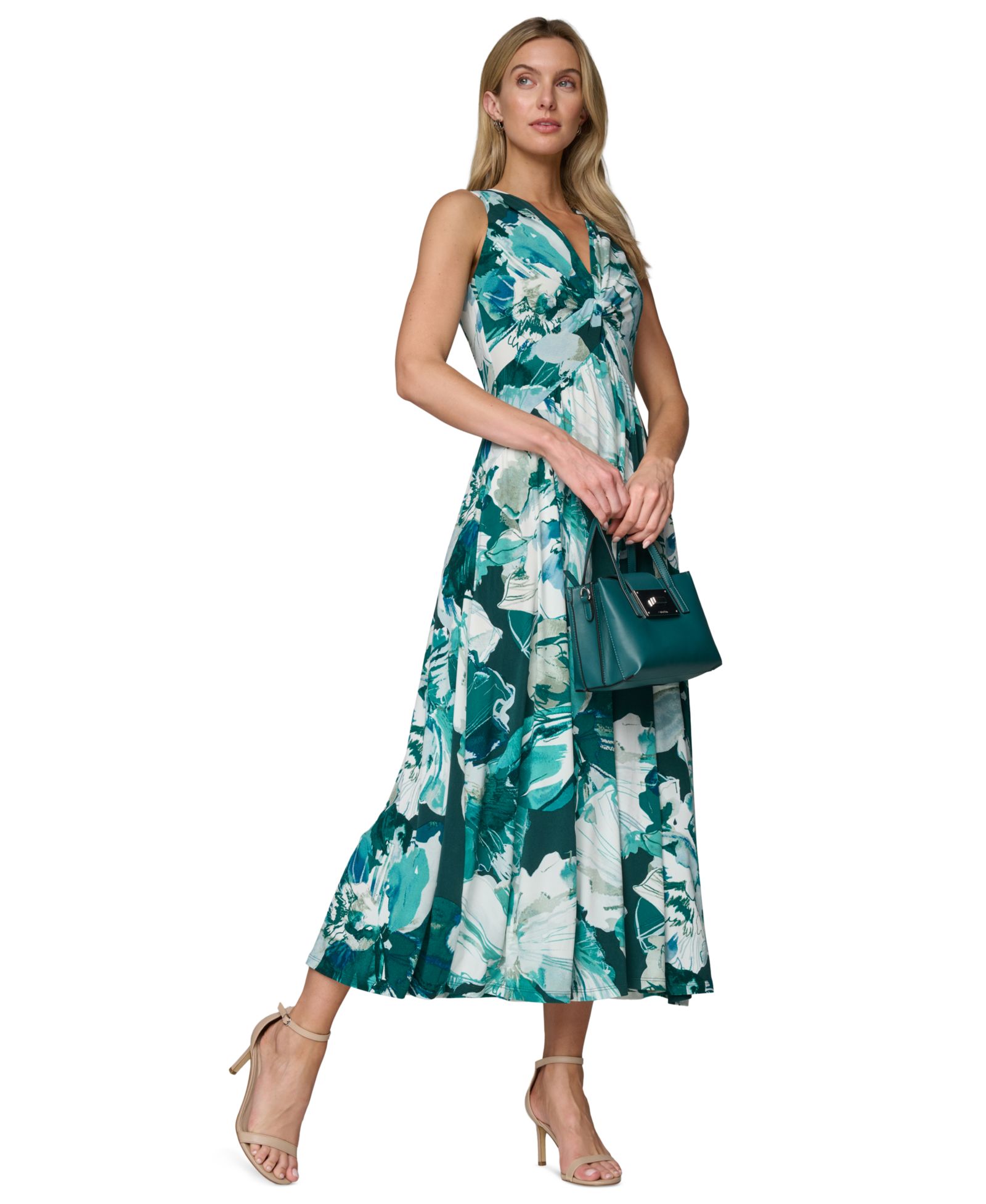 Calvin Klein Women’s V-Neck Zip-Back Midi Dress