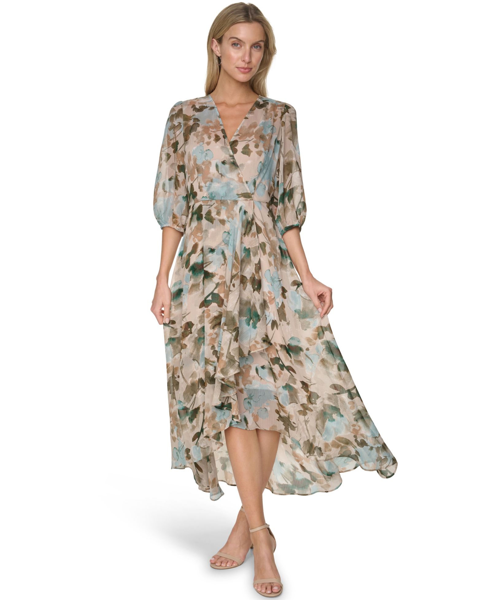 Calvin Klein Women’s V-Neck High-Low Dress