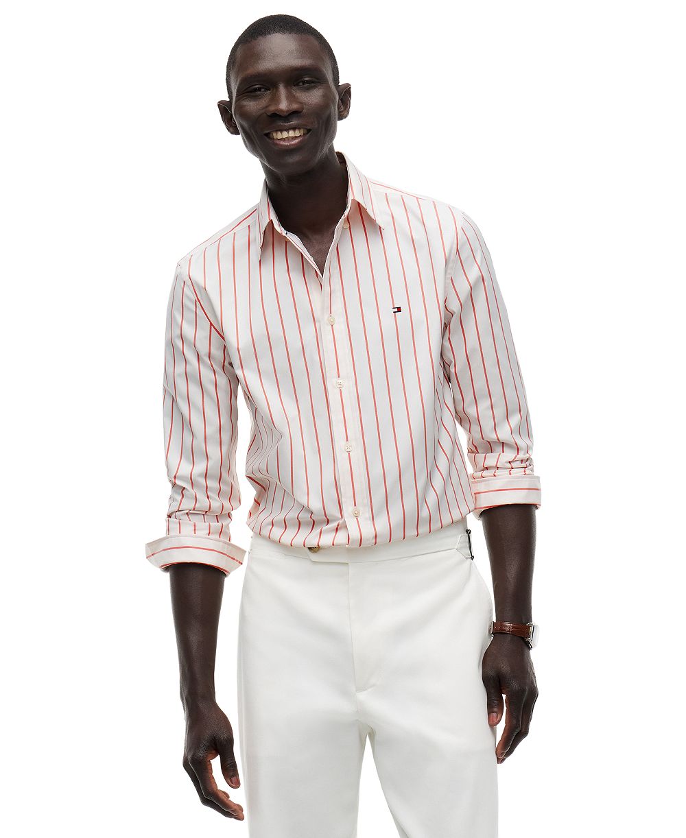 Tommy Hilfiger Мужская рубашка Performance Poplin Stripe