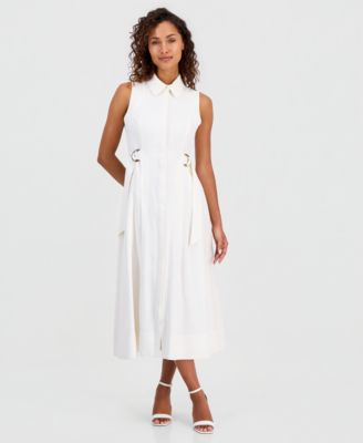 Anne Klein Women's Buckled-Waist Midi Dress