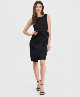 Anne Klein Women's Sleeveless Overlay Scuba Sheath Dress