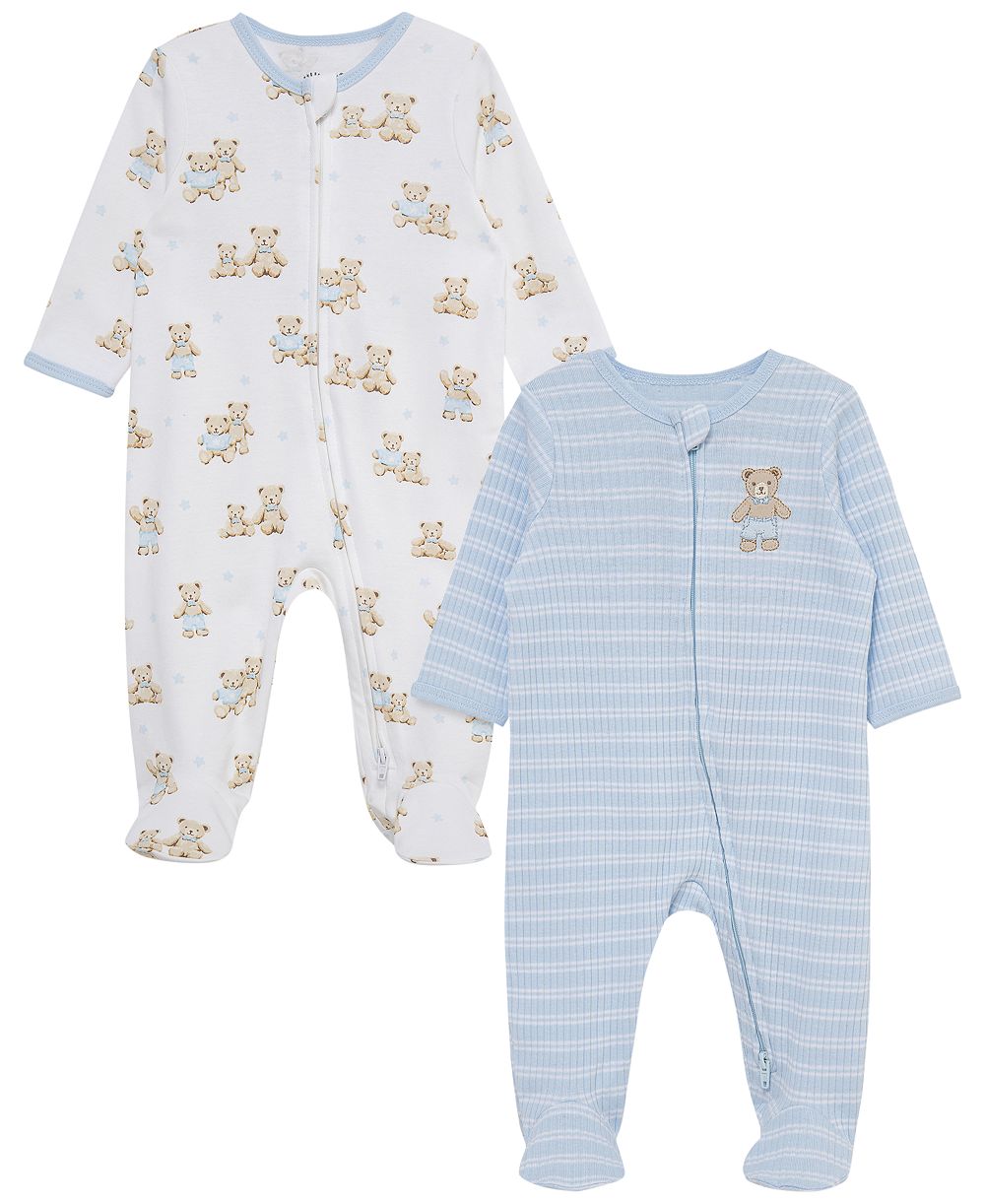 Little Me Baby Boys' Cotton Long-Sleeve Coverall, 2-Pack