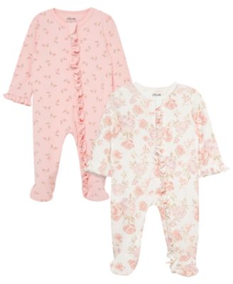 Little Me Baby Girls' Long-Sleeve Coverall, 2-Pack