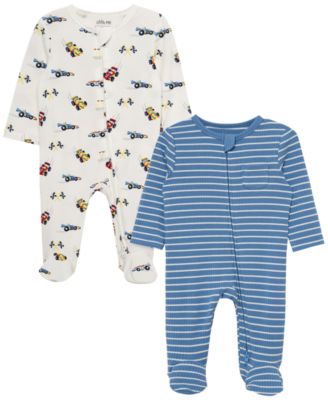 Little Me Baby Boys' Long-Sleeve Grand Prix Coverall, 2-Pack