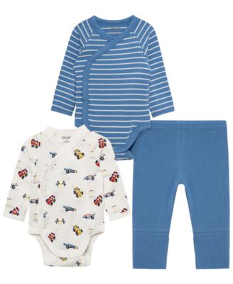Little Me Baby Boys' Grand Prix Cars Long-Sleeve Bodysuit and Pants, 3-Piece Set