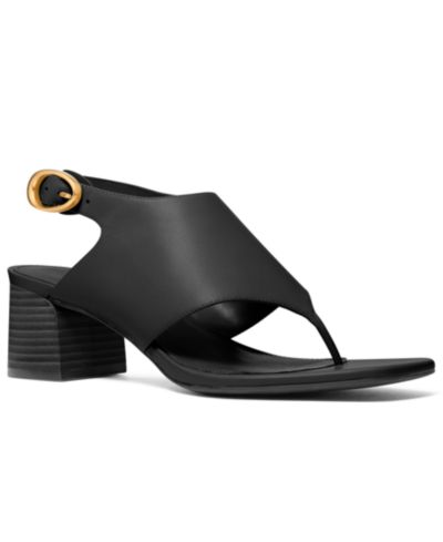 MICHAEL Michael Kors Women's Kya Flex Mid Block Heel Thong Dress Sandals