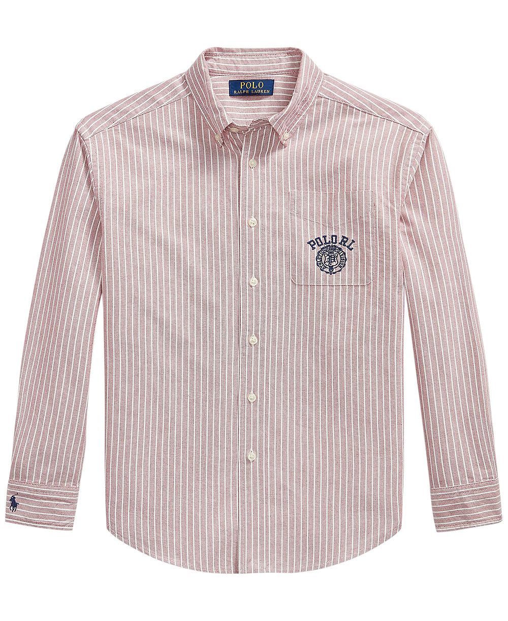 Мужская хлопковая рубашка Polo Ralph Lauren Boys' 8-20 Striped Oxford