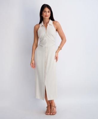 Kensie Women's Collared Sleeveless Woven Dress