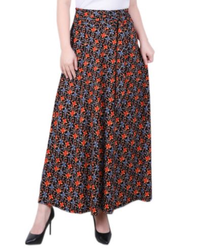 NY Collection Women's Maxi Skirt With Sash Waist Tie