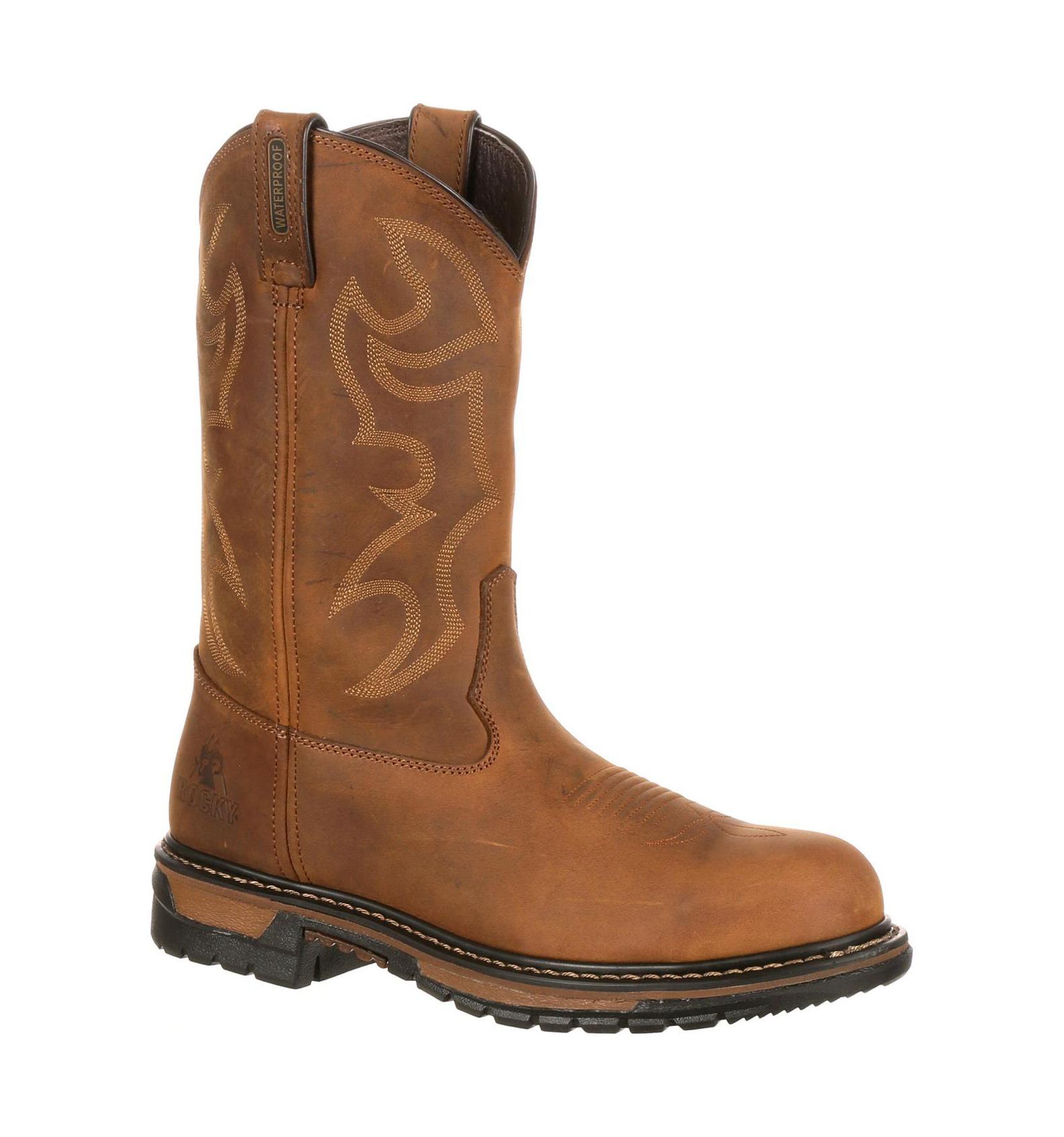 ROCKY Men's iginal Ride Branson Steel Toe Waterproof Western Boots