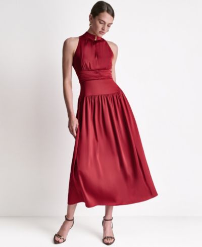 BCBG Женское платье макси с воротником-стойкой