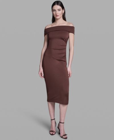 Платье миди BCBG Women's с открытыми плечами