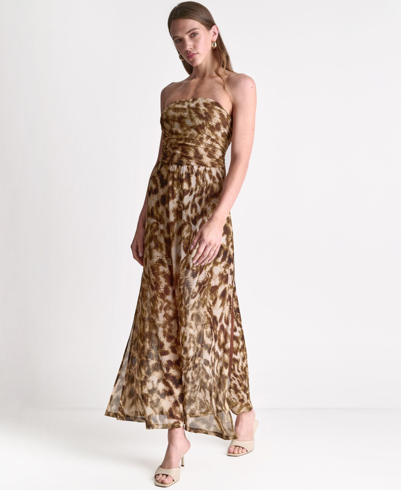 Женское платье макси BCBG без бретелек