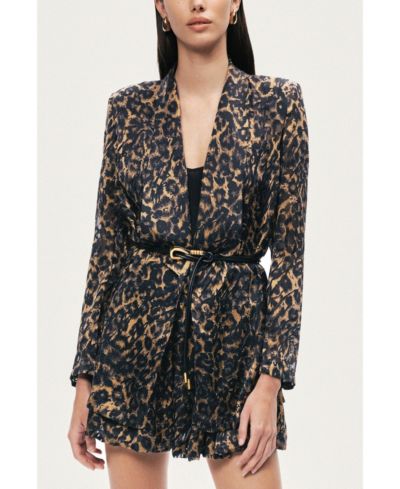 Женский жакет NOCTURNE Printed Leopard Belted