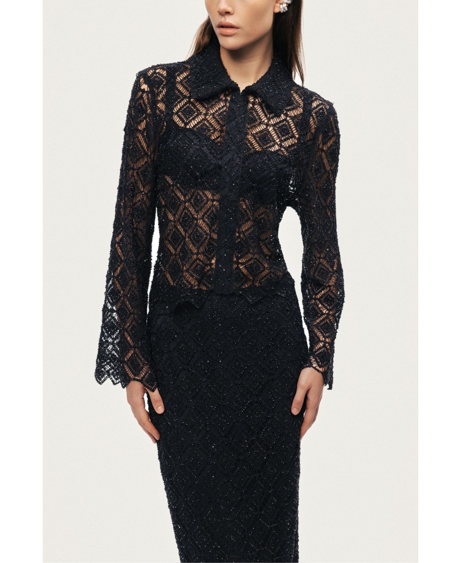 NOCTURNE Women's Lace Sheer Jacket