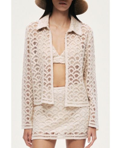 NOCTURNE Women's Cropped Lace Jacket