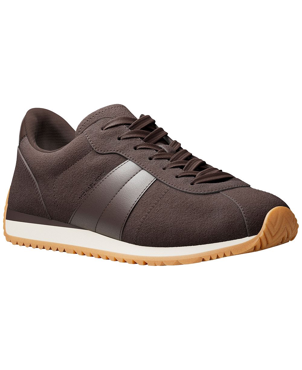 Michael Kors Men's Rhodes Stripe Trainer Suede Lace-Up Sneakers