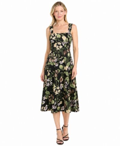 R & M Richards Women's Cotton Midi Dress