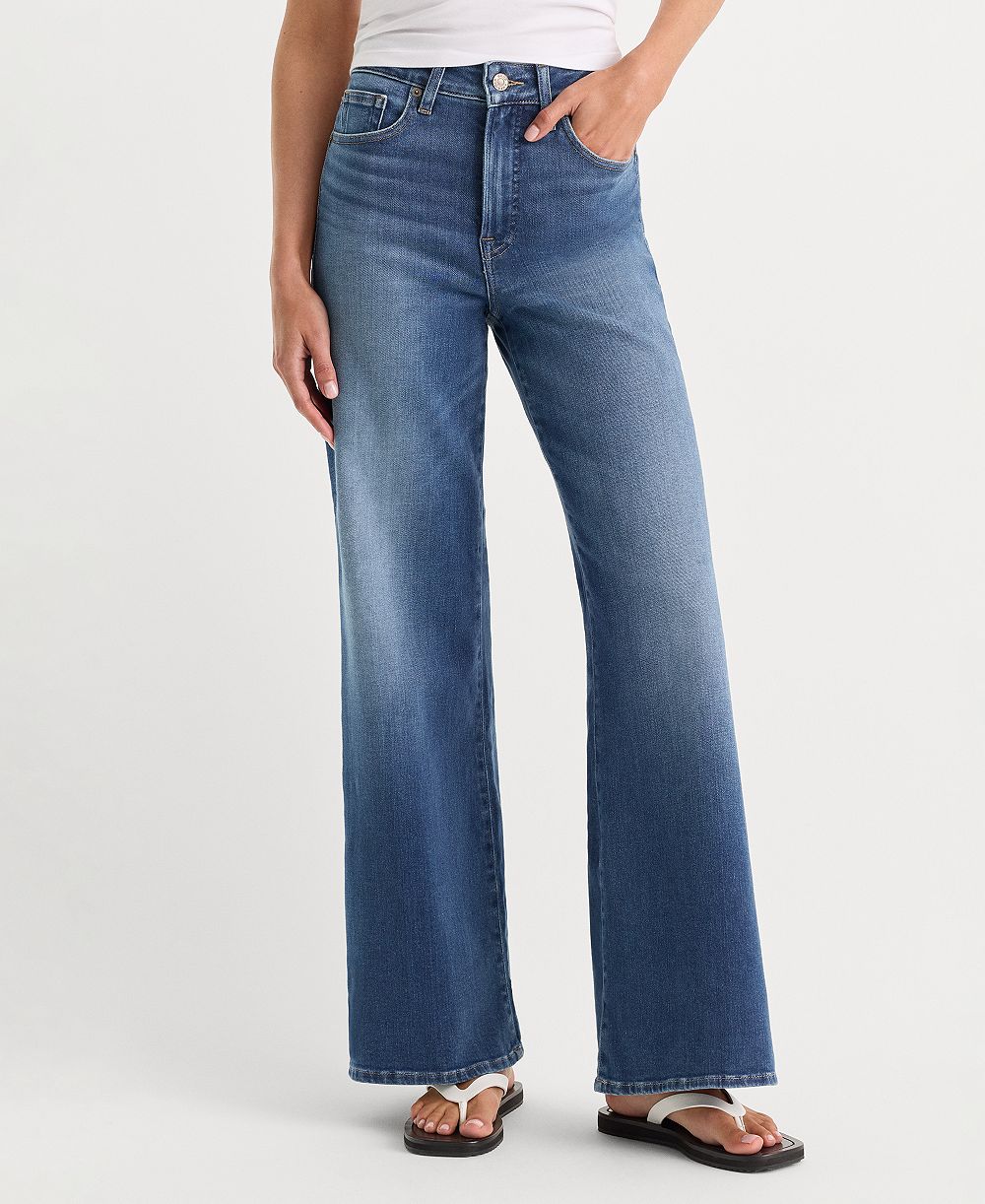 Good American Women's Soft Tech Good Waist Palazzo Ankle Jeans