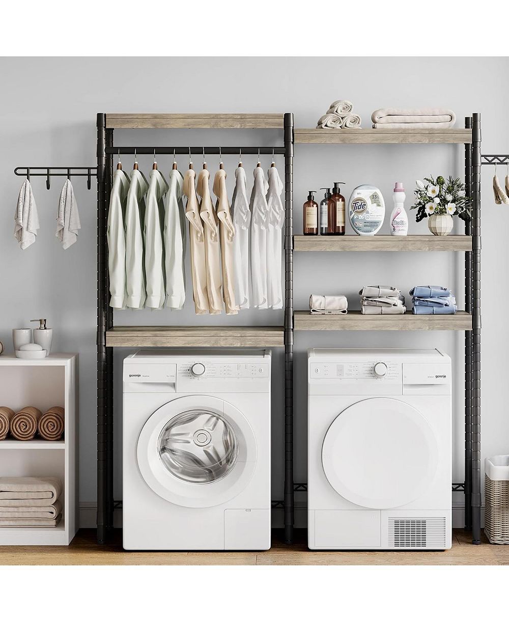 Homfan 5-Tier Over-The-Washer Shelf - Adjustable Height Laundry Organizer, for Bathroom, Laundry Room
