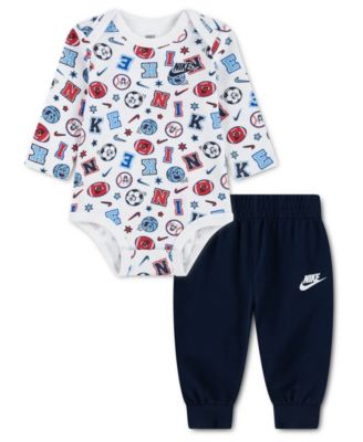 Комплект Nike из 2 предметов для новорожденных: боди и брюки с принтом