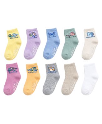 Носки Rainbow Sugar Toddler Boys' and Girls' 2T-4T Grippers 10-Pack