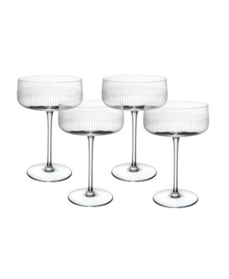 Villeroy & Boch Afina Crystal Champagne Coupe Glasses, Set of 4