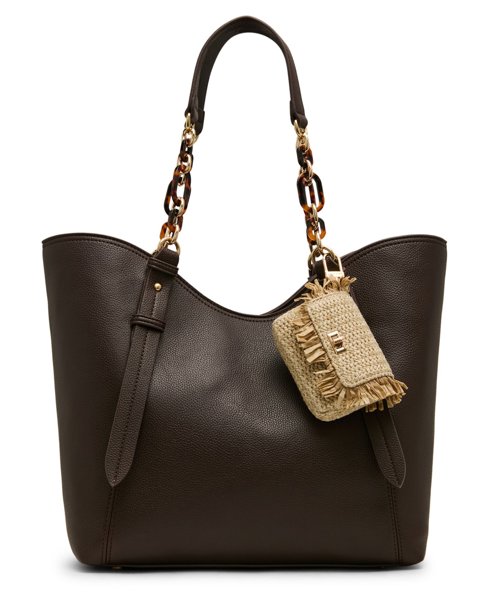 Anne Klein Medium Tortoise Chain Tote Handbag