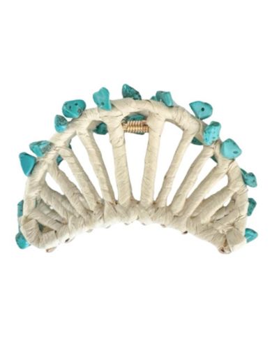 Headbands of Hope Women's Raffia Seashell Hair Claw Clip - Teal