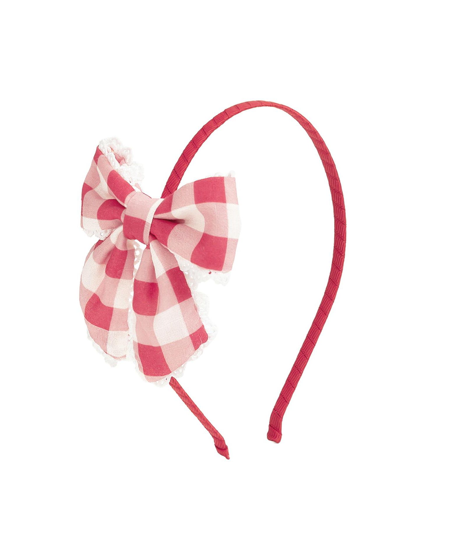 Повязка на голову Sweet Wink Red Gingham Bow для девочек