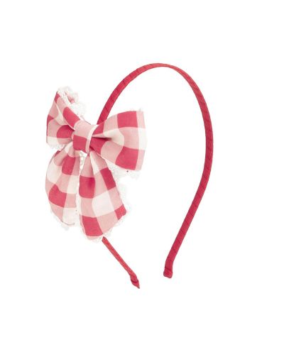 Повязка на голову Sweet Wink Red Gingham Bow для девочек